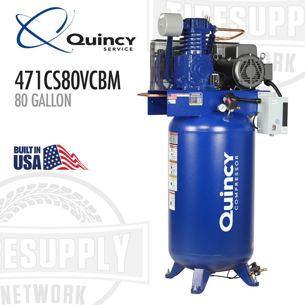 Quincy | Two-Stage 80 Gallon QT 7.5-HP Air Compressor 230V, 1PH - Vertical MAX (471CS80VCBM)