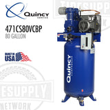 Quincy Service, 417CS80VCBP, 80 gallon air compressor vertical, Built in USA