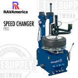 RAVAmerica Speed Changer Pro tire changing machine with RAVaglioli branding on a white background.