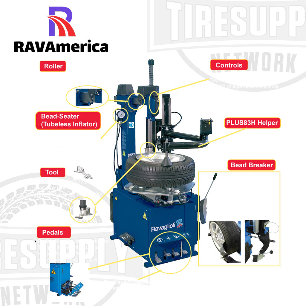 RAVAmerica | Tilt-Back Semi-Automatic Tire Changer (G7645ID.26)