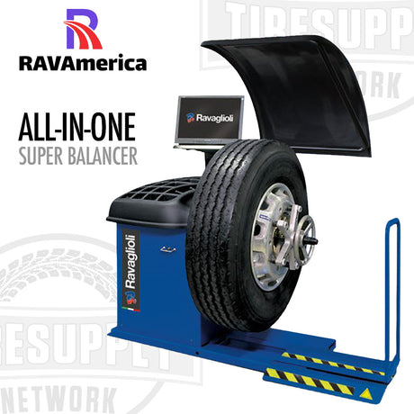 RAV America All-in-One Super Balancer with a tire on a white background