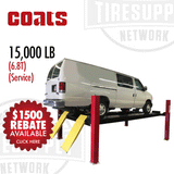 Coats 4T415* | 4-Post Service Lift 15,000 lb / 6.8T Capacity - Red