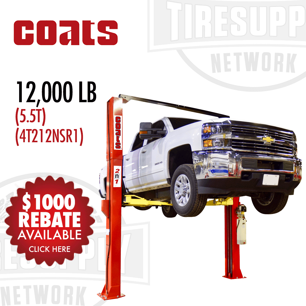 Coats | 2-Post Lift 12,000 lb / 5.5T Capacity - Red (4T212NSR1)