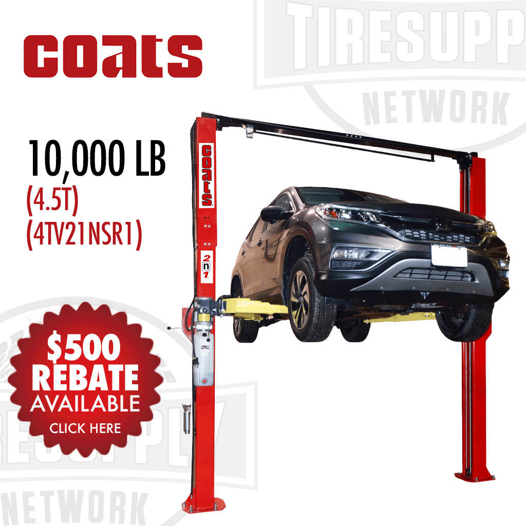 Coats | Two Post Lift 10,000 lb / 4.5T Capacity - Red (4TV21NSR1)