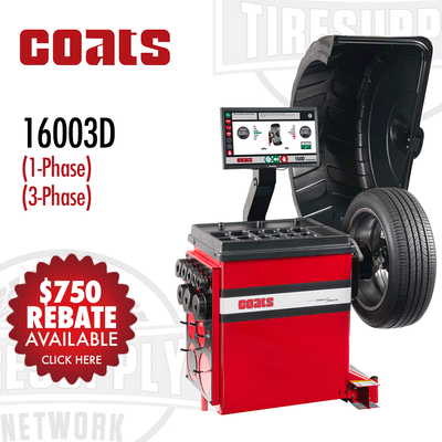 Coats 16003D 1-phase or 3-phase direct drive wheel balancer