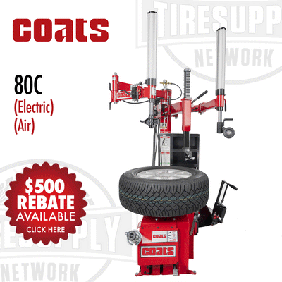 Coats 80C | Center Clamp Tire Changer with Robo-Arm Helper Device - Electric or Air Motor