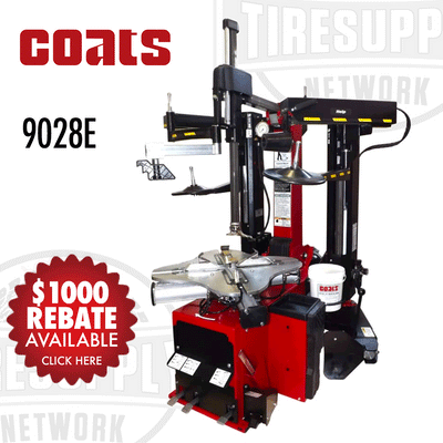 Coats 9028E | Tilt-Back Rim Clamp Tire Changer with Robo-Arm Helper Device