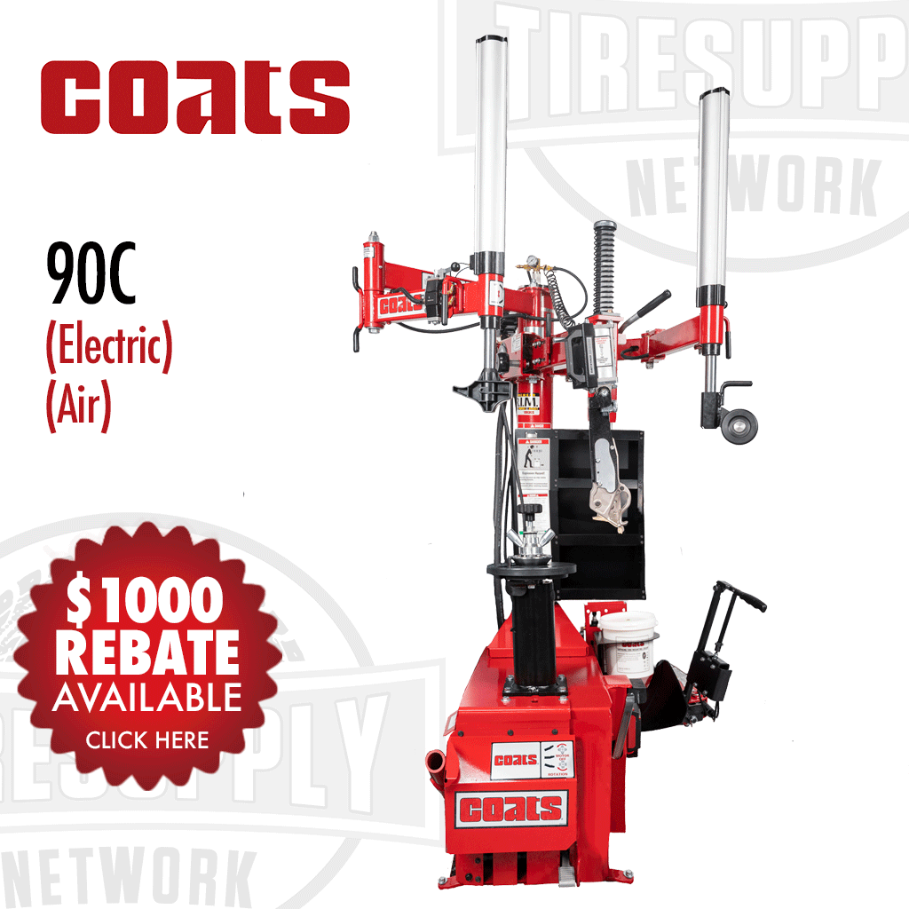 Coats | 90C Center Clamp Tire Changer with Robo-Arm & Robo-Roller Tool - Electric or Air Motor (90C*)