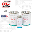 Three cans of REMA TIP TOP Vulcanizing Compound, with labels indicating the A and B parts of the compound and the special cement BL, all marked as made in USA.