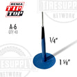 Blue tire iron with measurements and REMA Tip Top branding on a white background. A-6. A6