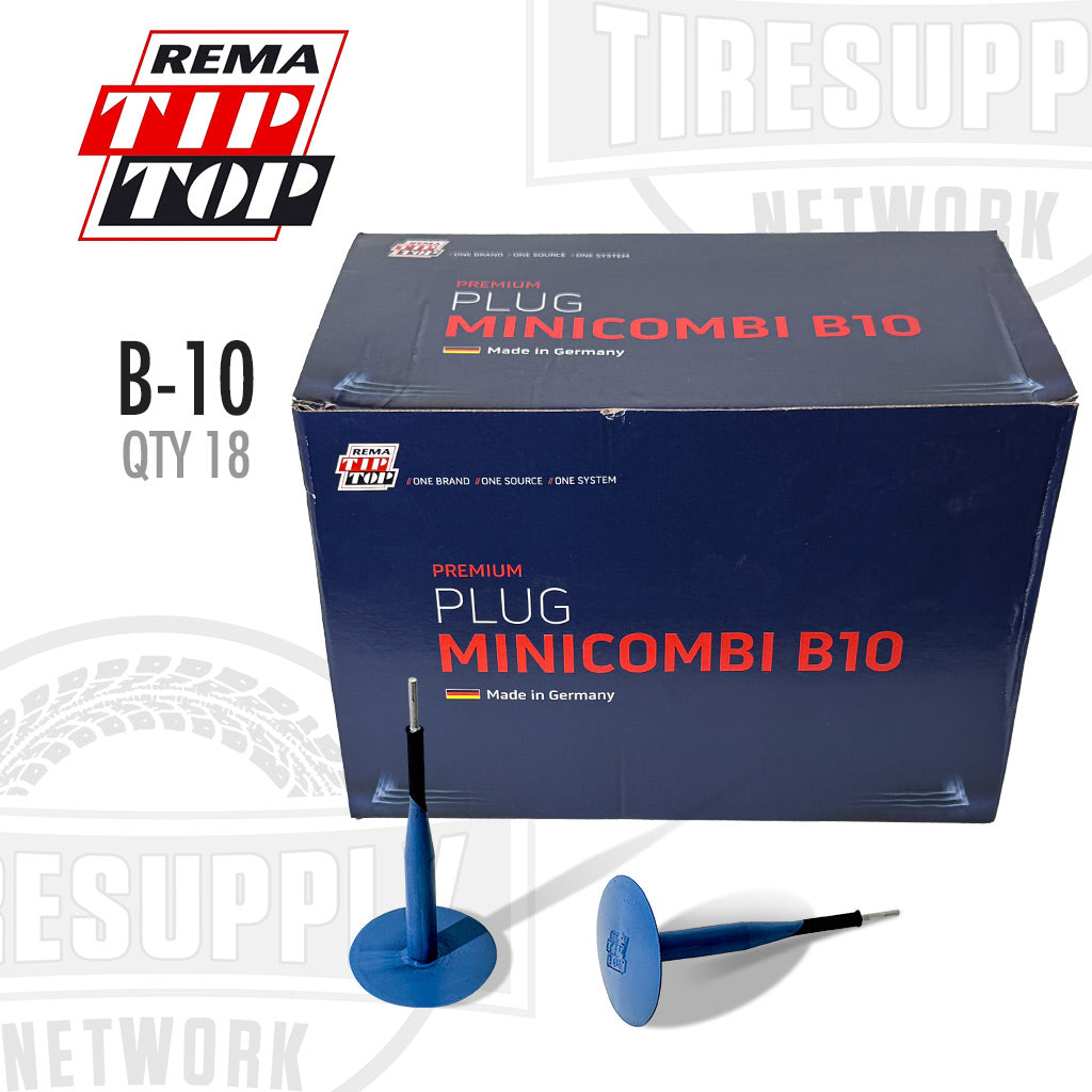 Blue tire pressure gauge with REMA Tip Top branding on a white background. B-10. B10