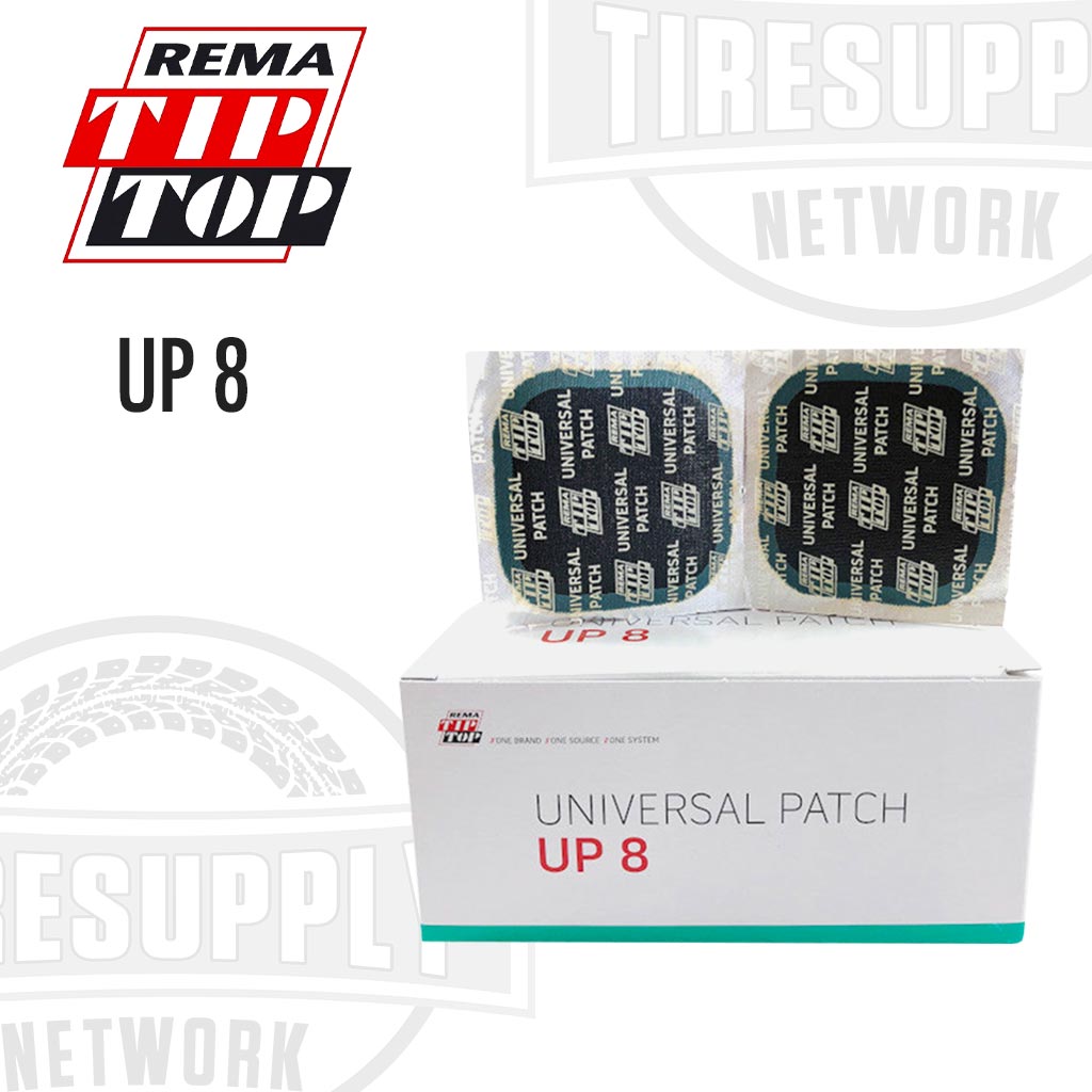 Rema | Large Square Universal Tire Repair Patch Unit - Box of 50 (UP-8) or Pail of 150 (UP8-P)