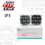 Rema | Large Square Universal Tire Repair Patch Unit - Box of 50 (UP-8) or Pail of 150 (UP8-P)