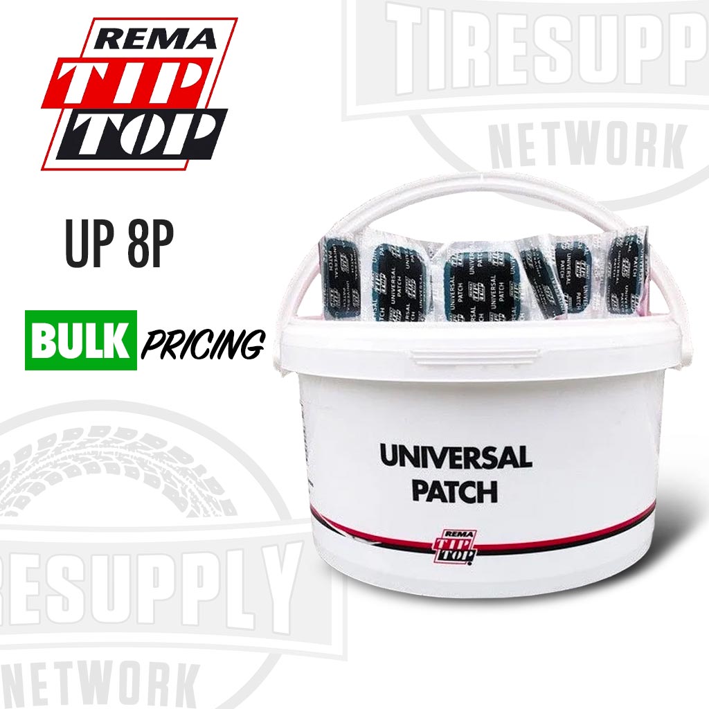 Rema | Large Square Universal Tire Repair Patch Unit - Box of 50 (UP-8) or Pail of 150 (UP8-P)