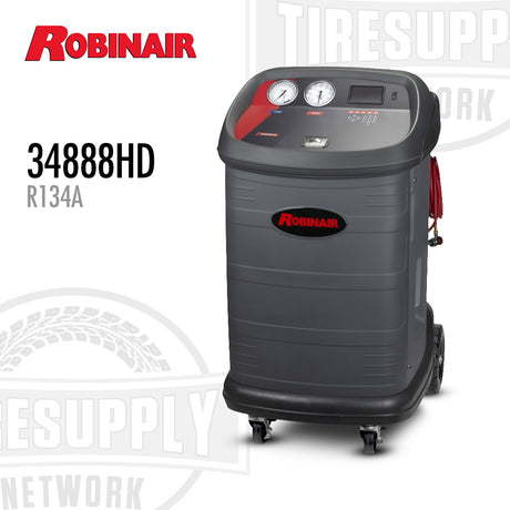 Robinair 34888HD R134A air conditioning system on a white background with visible branding.