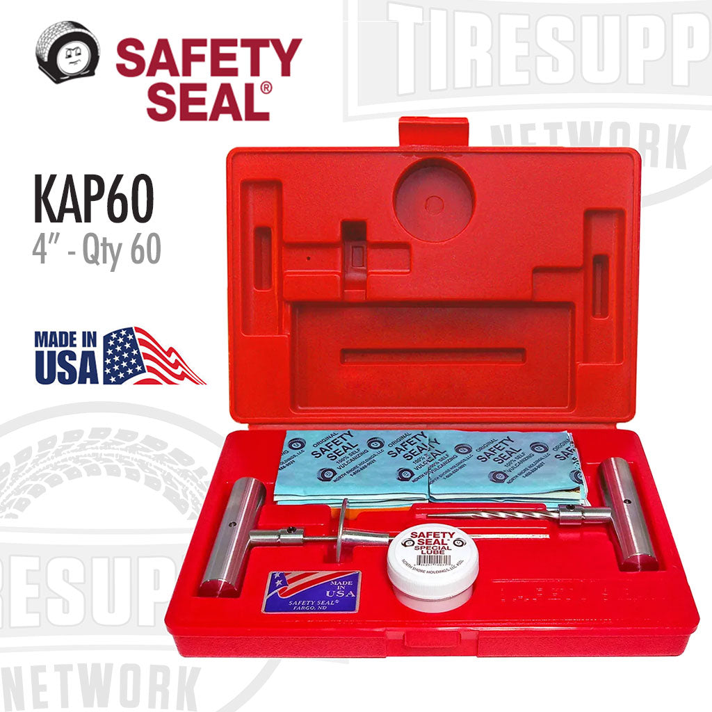 Safety Seal KAP60 tire repair kit with red case on a white background