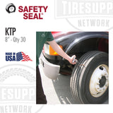 Safety Seal KTP tire lock with a person installing it on a vehicle tire, featuring the TireSupp Network branding.