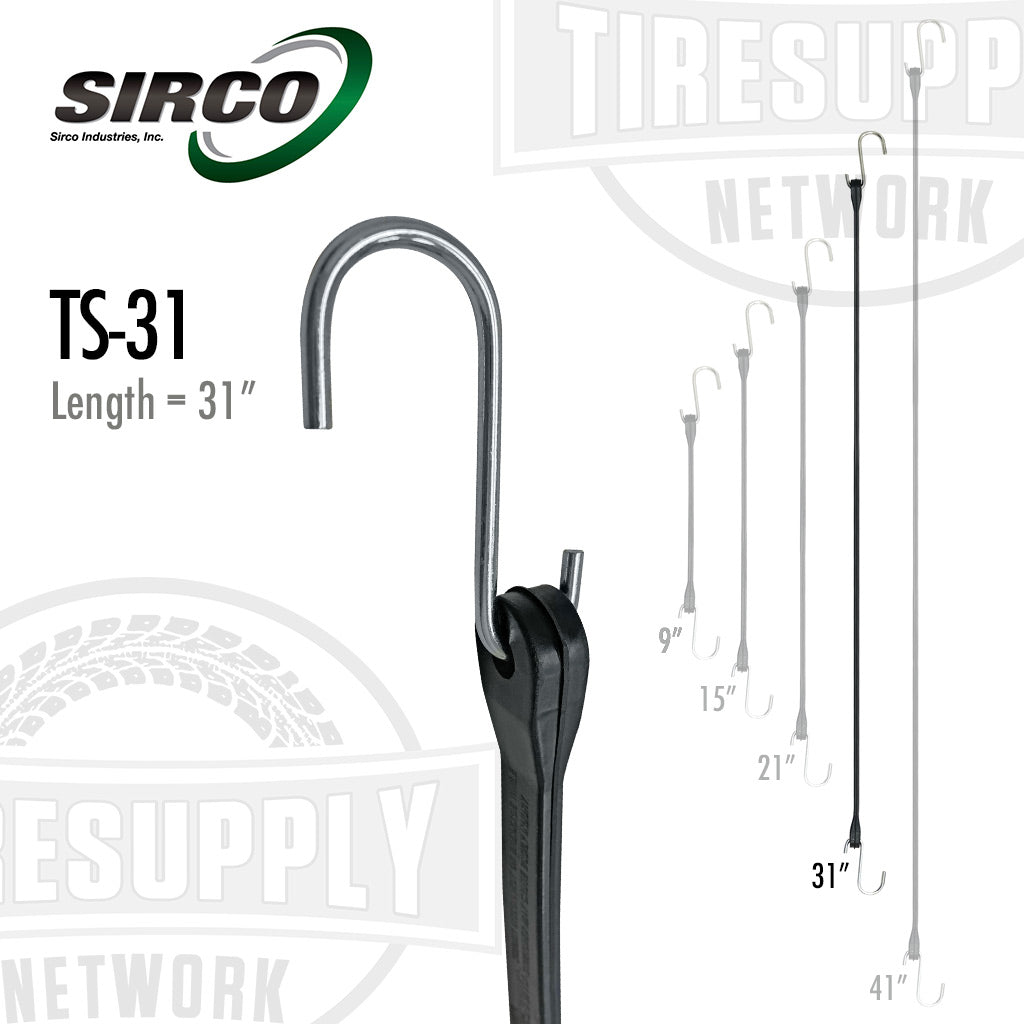 Sirco | EPDM Tarp Straps with S-Hooks - 9&quot;- 41&quot; (T-*)