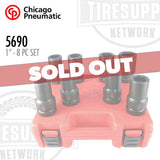 Chicago Pneumatic | CP SS808D - 1″ Drive 8 Piece Deep Impact Socket Set - SAE