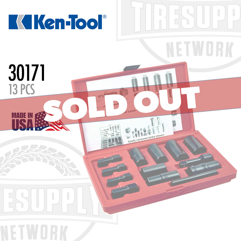 Ken Tool 30171 | 1/2" Drive 13-Piece Wheel Cover and Lock Remover Kit