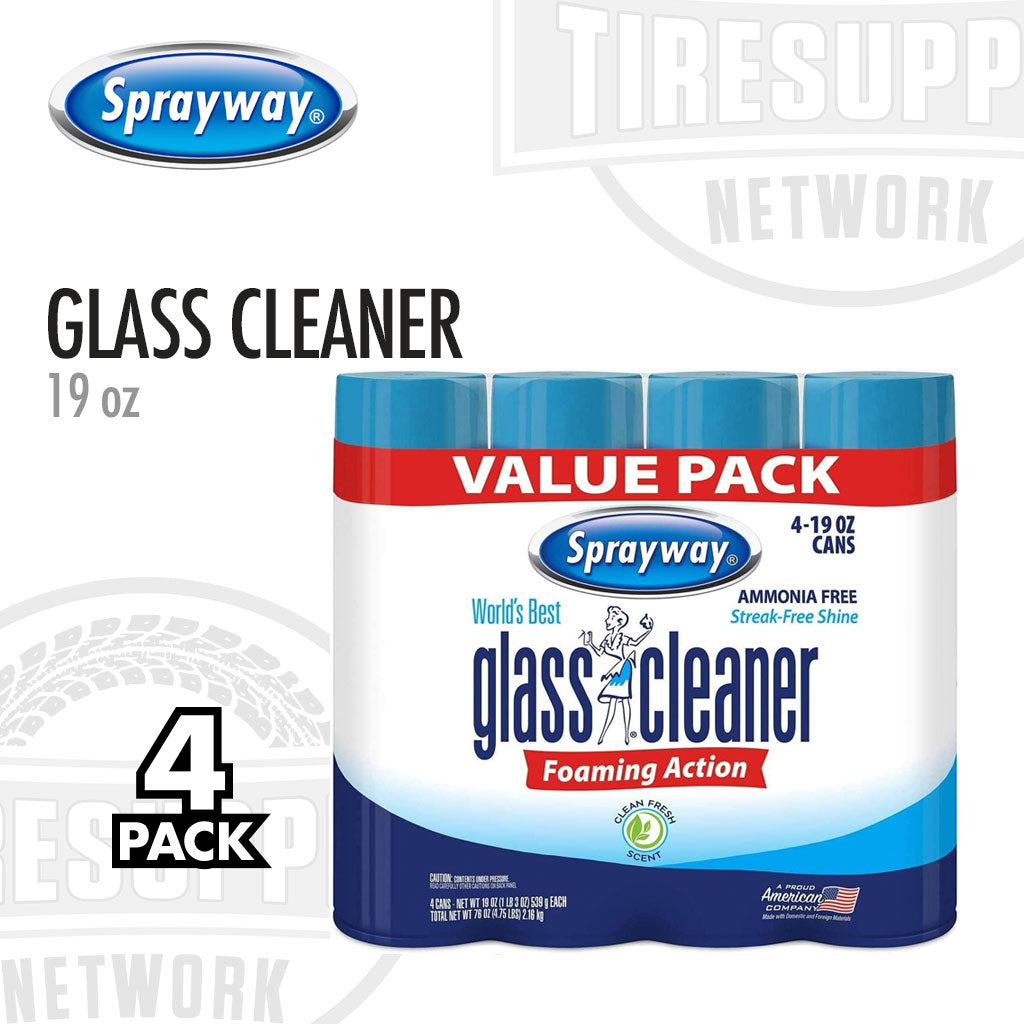 Sprayway 1000000074 | Ammonia-Free Foaming-Action Aerosol Spray Glass Cleaner 4-Pack of 19 oz Cans