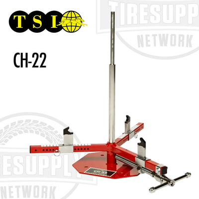 Red tire changer with 'TSI' logo and 'TireSupp Network' branding on a white background. CH-22