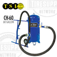 Blue air compressor with hoses on a white background, featuring TSI logo. TSI | Cheetah Bead Seater – 60 Gallon ASME Tank (CH-60)