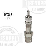 Metal tank valve with threaded connections, marked with TV-399 identification, against a white background