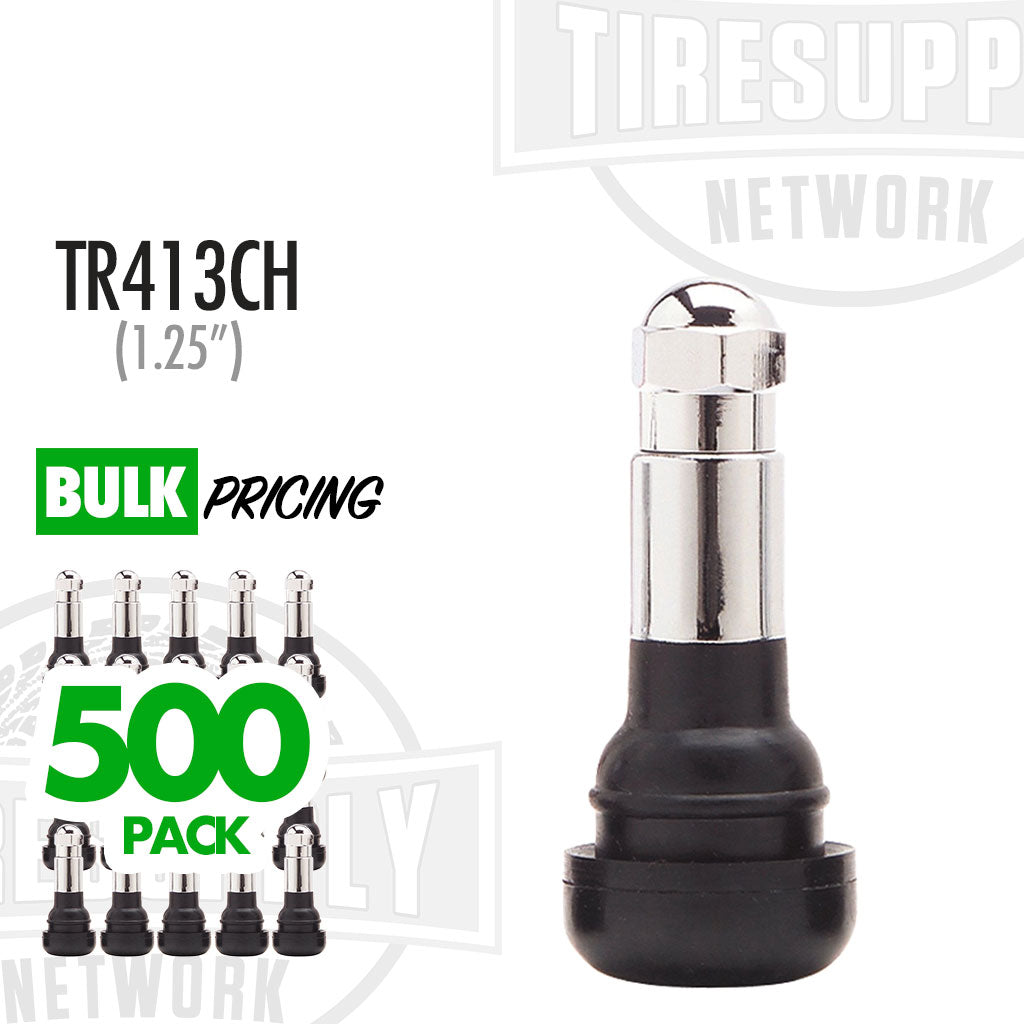 1.25" Chrome Sleeve Rubber Snap-In Valve Stem (TV-413CH*)