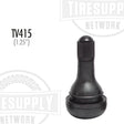 A black rubber snap-in valve stem with the label TV-415 and 1.25 inches indicated on it.