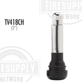 2" Rubber Chrome Sleeve Snap-In Valve Stem (TV-418CH)