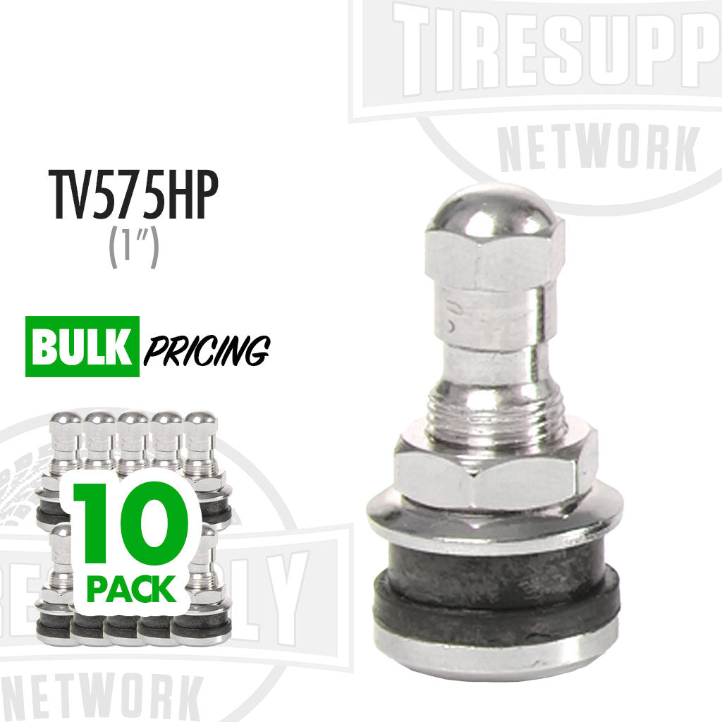 1&quot; Low Profile Chrome Metal Valve Stem - .453 or .625 Hole (TV-575-HP)