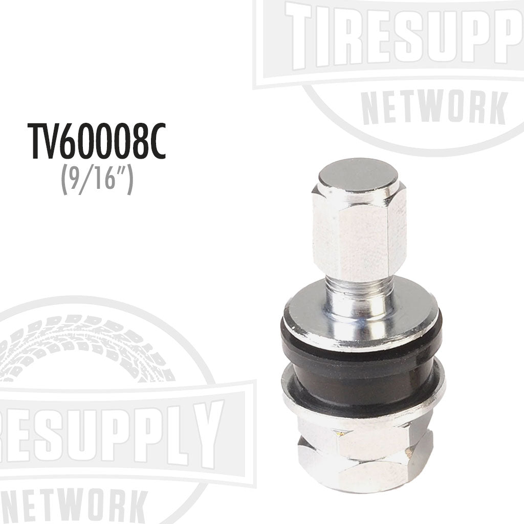 9/16" Low Profile Chrome Metal Valve Stem - .453 or .625 Hole (TV-6008C)