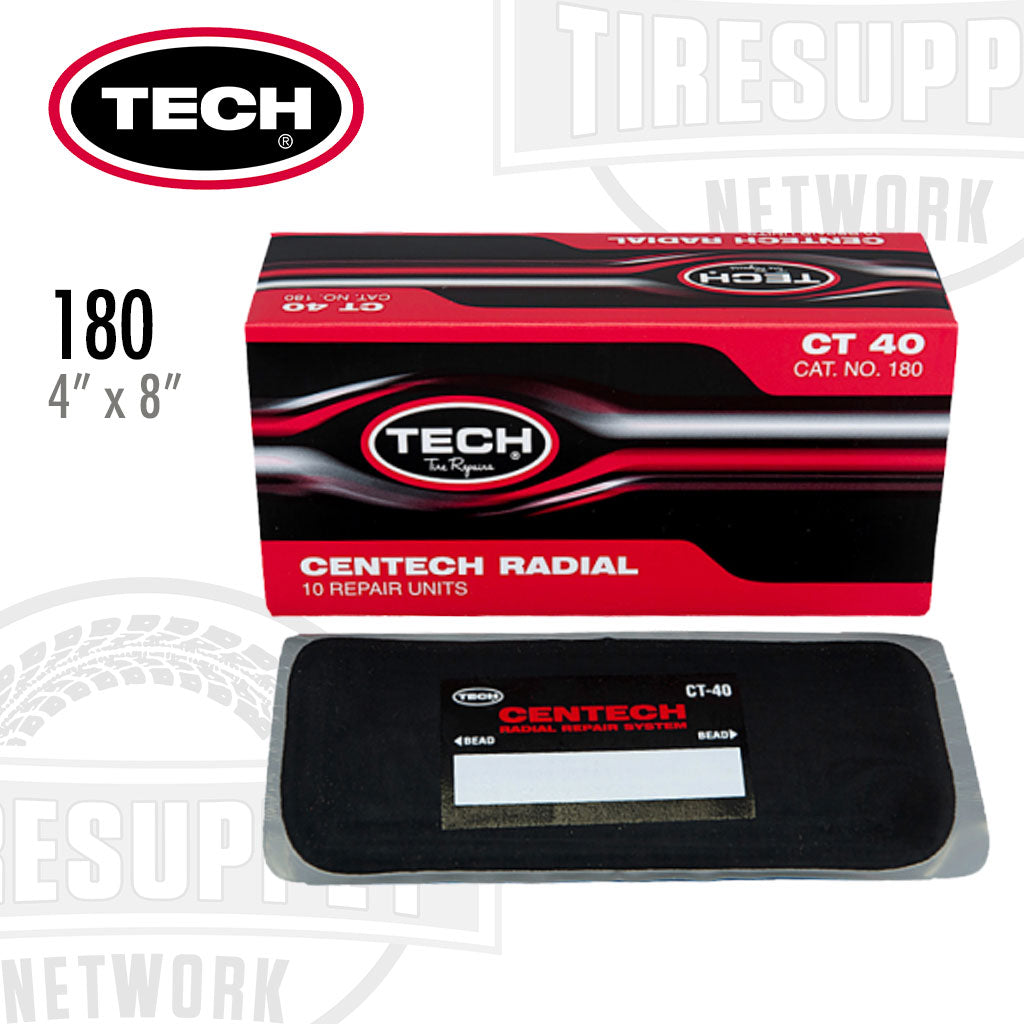 TECH | CT-40 Centech Radial 4&quot;x 8&quot; Fabric-Reinforced Radial Tire Patch Repair Unit - Box of 10 (180)