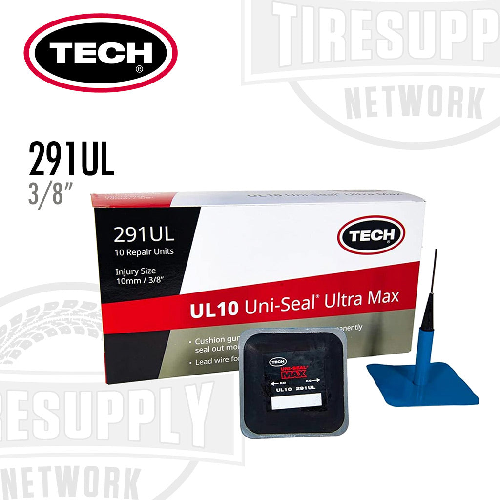 TECH | UL10 Uni-Seal Ultra Max Lead-Wire Patch/Plug Combo 3/8″ Injury Tire Repair Unit - Box of 10 (291UL)