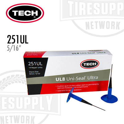 TECH 251UL - UL8 | Uni-Seal Ultra Lead-Wire Patch/Plug 5/16″ Tire Repair - Box of 14