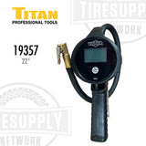 Titan Tools | 19357 Vaper Digital Tire Inflator Gauge 0-174 psi with Backlit LCD Display & 22″ Hose