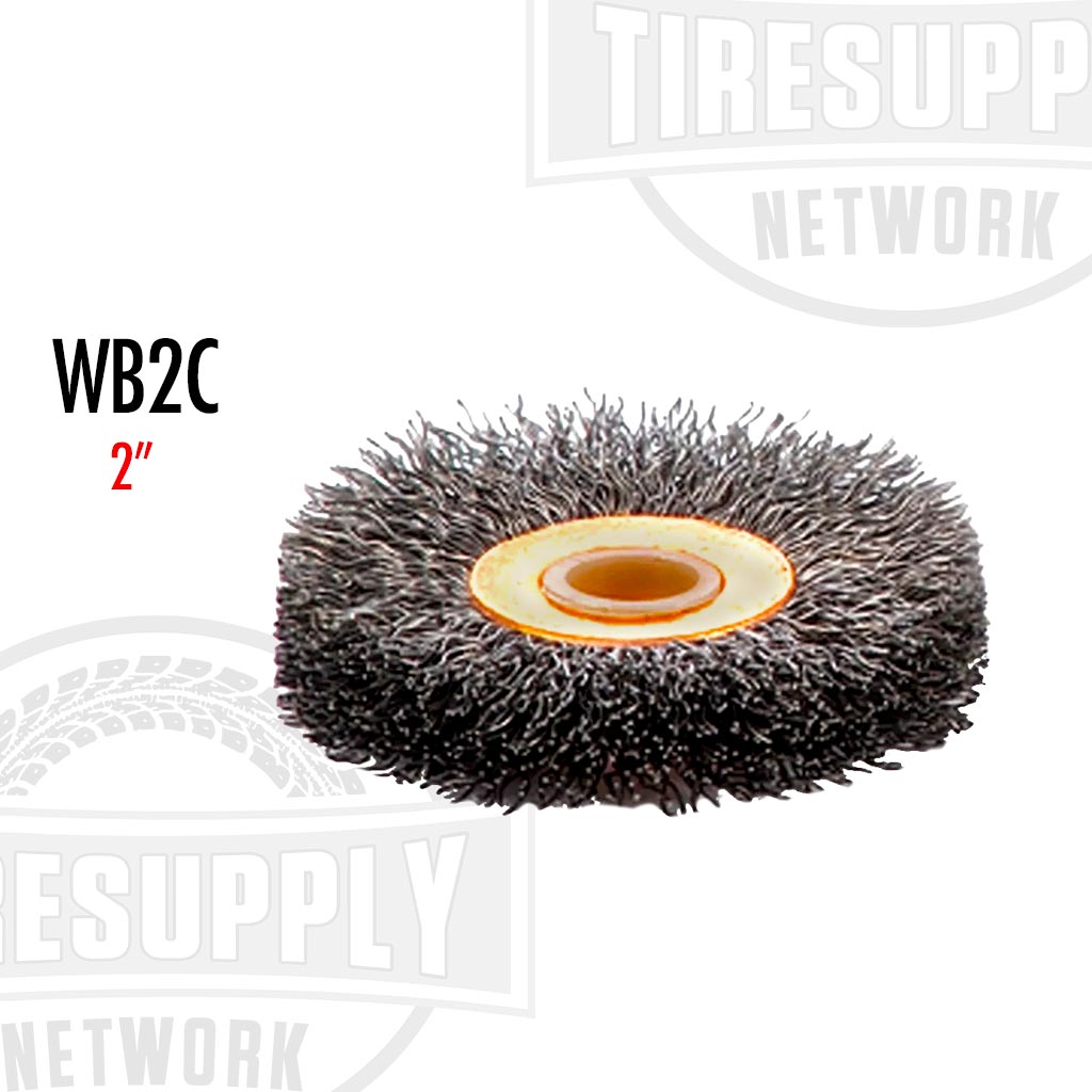 Coarse Wire 2″ Brush Wheel, .014″ Wire Gauge, 1/2″-3/8″ Arbor Hole (WB2C)