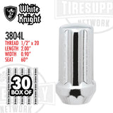 White Knight 3804L | Chrome Duplex Spline Acorn Long Lug Nut - Thread Size 1/2″ x 20 - Box of 30