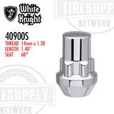 White Knight 40900S | Chrome Acorn Socket Key Wheel Lock - Thread Size 14mm x 1.50