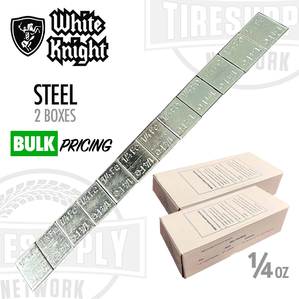 White Knight | Steel 1/4 oz Low Profile Stick-On Adhesive Tape Wheel Weight (WT-025SW)