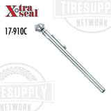 A silver-colored Xtra Seal pencil air pressure gauge designed for passenger tires, with model number 17-910C displayed. GA-105