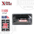 Packaging of Xtra Seal Radial 20 Patch Repair, showing individual patches inside a box, with product details and the statement 'MADE IN USA'.