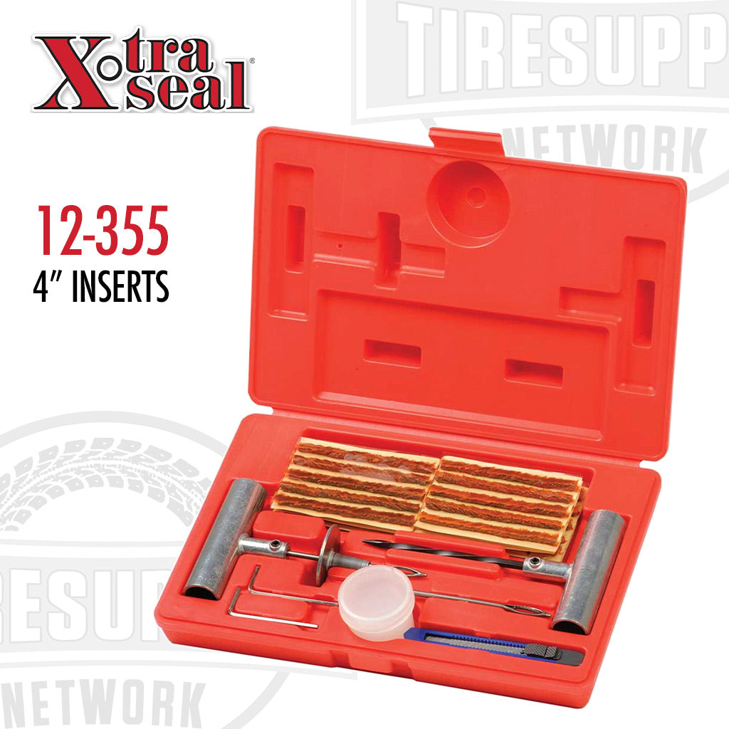 Xtra Seal 12-355 Passenger Tire Puncture Repair String Kit with 4″ Inserts &amp; Metal T-Handle Tools