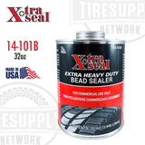 A 32 oz can of Xtra Seal Extra Heavy Duty Bead Sealer with a brush cap, predominantly black and red with white text and accents, made in the USA.