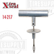 A silver-colored Die-Cast T-Handle Split-Eye Needle Insertion Tool with a stopper for tire repair. 14-217