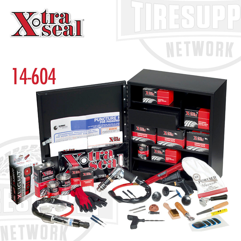 Xtra Seal | Wall Cabinet with Full Tire Repair Product and Tool Assortment (14-604)