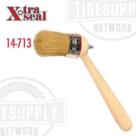 A tire paste applicator brush with a wooden handle and synthetic bristles, labeled with the Xtra Seal brand and product number 14-713.