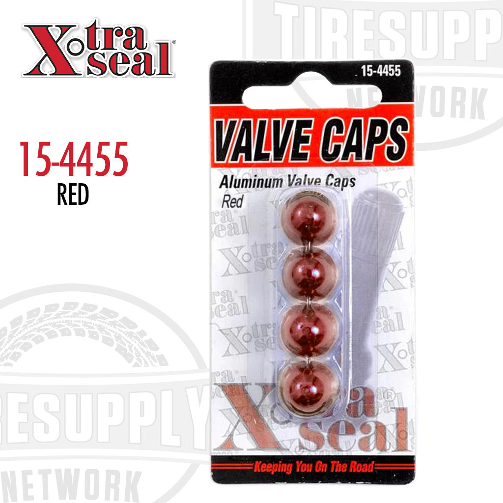 Xtra Seal | Aluminum Valve Cap Red - 4 Pack (15-4455)