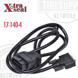 A black OBDII replacement cable with connectors on both ends, branded with Xtra Seal and marked with the product number 17-140-4.